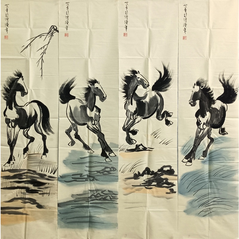 马四条屏  徐悲鸿（款）  52883