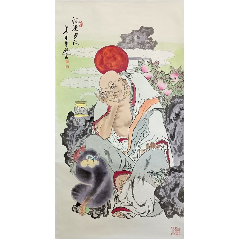 沉思罗汉  鲁钰（款）  825054