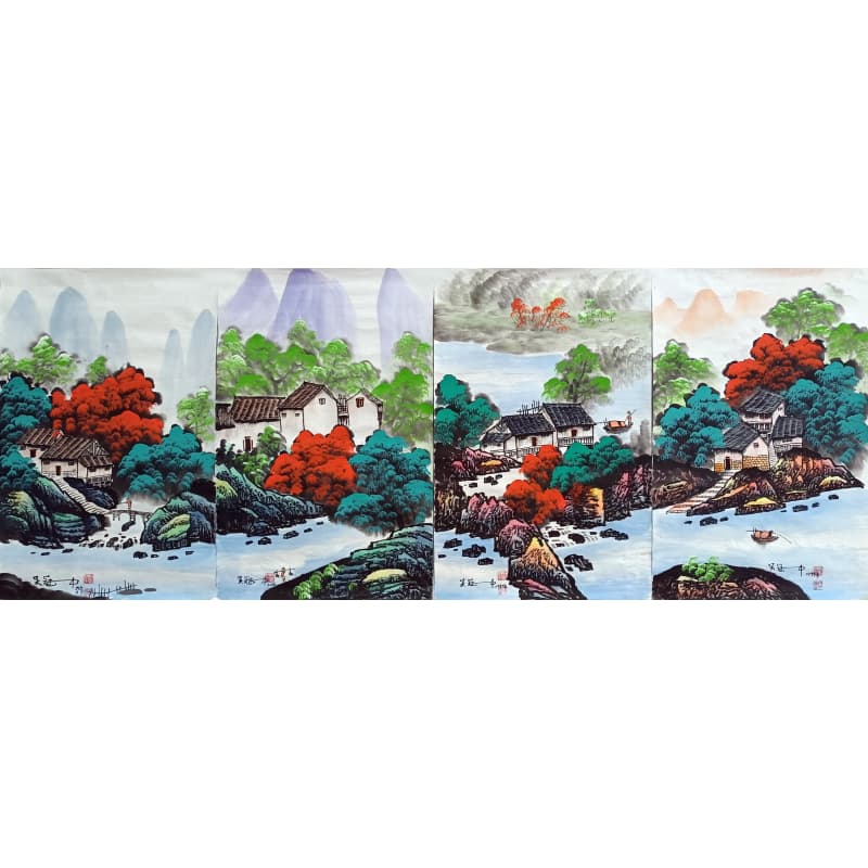 吴冠中四条屏吴冠中（款）824071