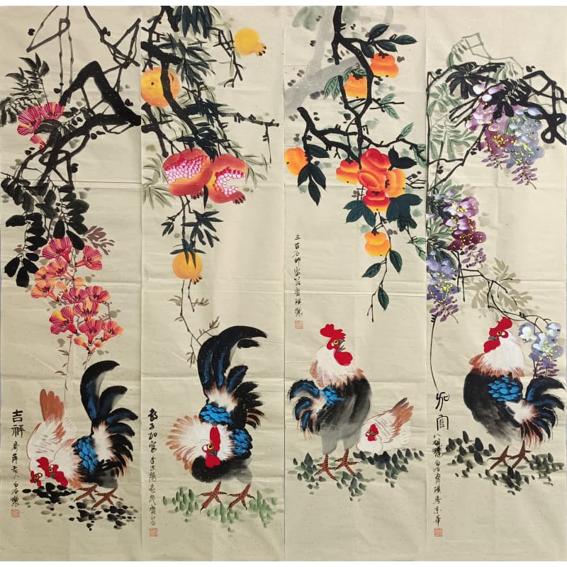 花鸟四条屏 齐白石（款） 55817