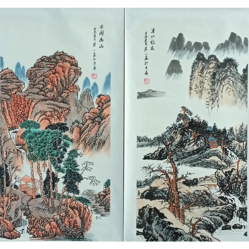 水阁幽山 溪山访友 裴君一（款）822146