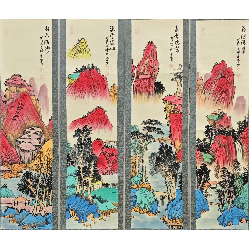 山水四条屏  李可染（款）  54720