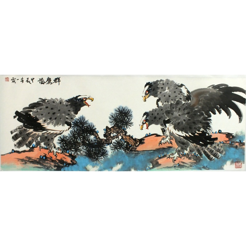 群鹰图  刘一霖（款）  0479
