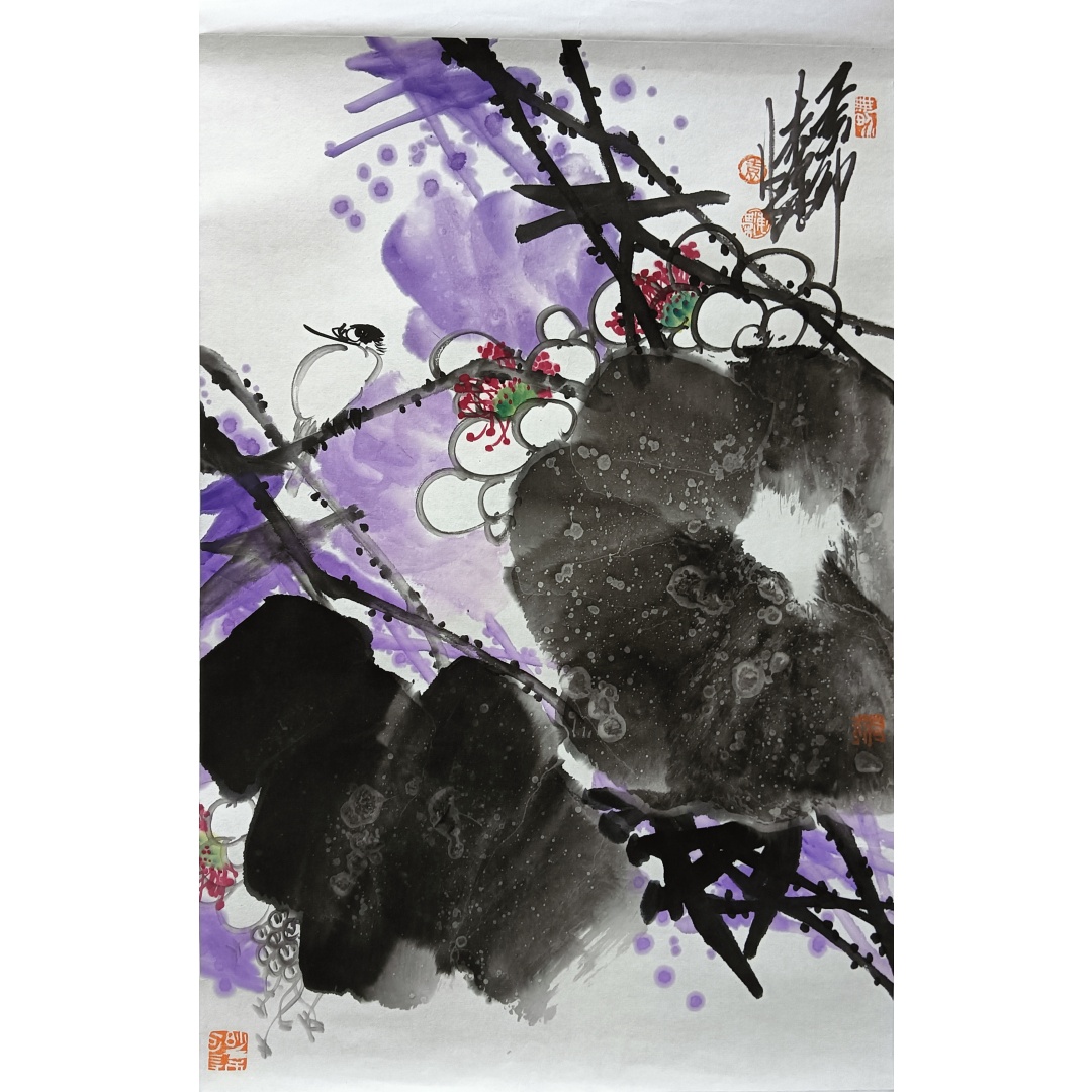 紫色荷花1924  袁海棋（款）