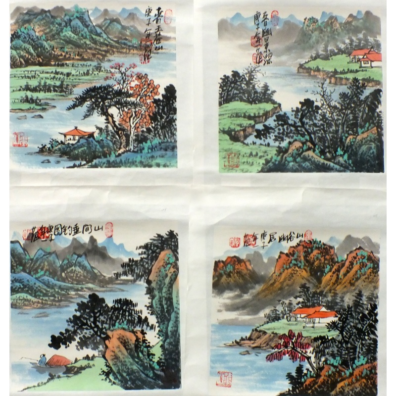 四组合一套山水 姜国华（款）0395