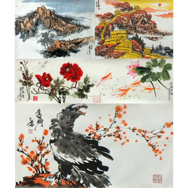 荷塘清趣牡丹 董金兰、李玉俊、张传雷等5位老师（款）1337