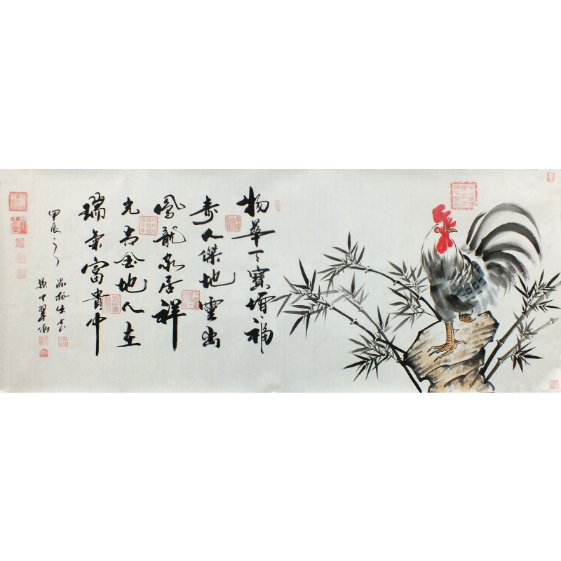 雄鸡报晓 孙中翠、陈根生（款）1164