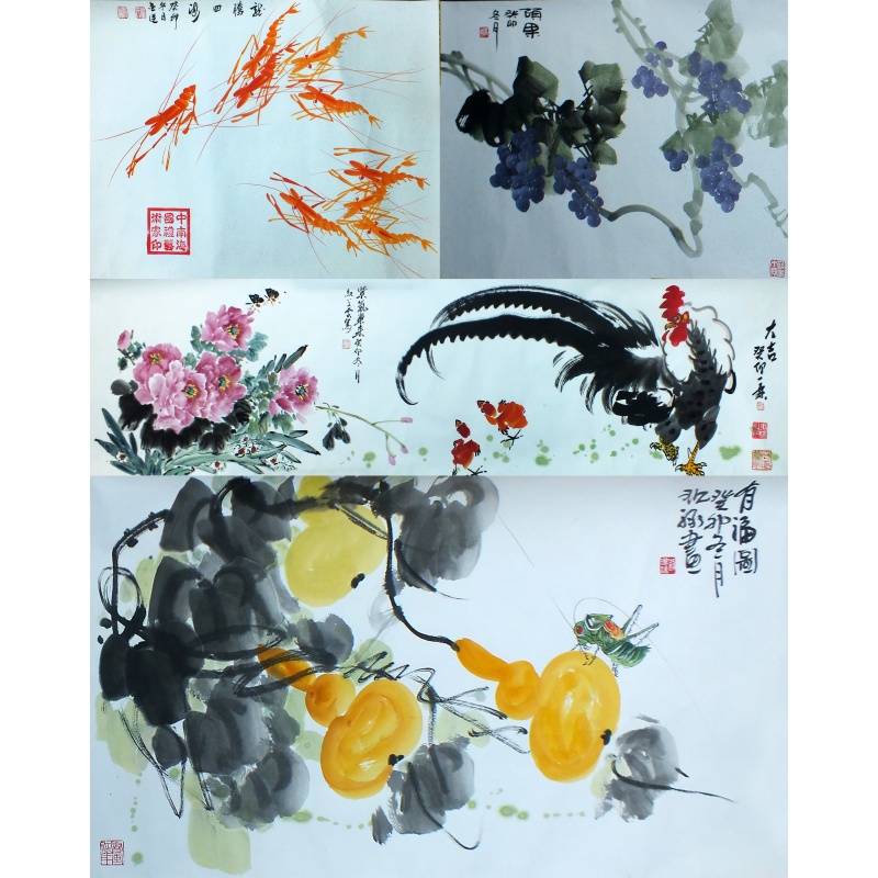 合作画卷   董金丛、刘一霖、纪兰云、高帆、刘现禄（款）   0673