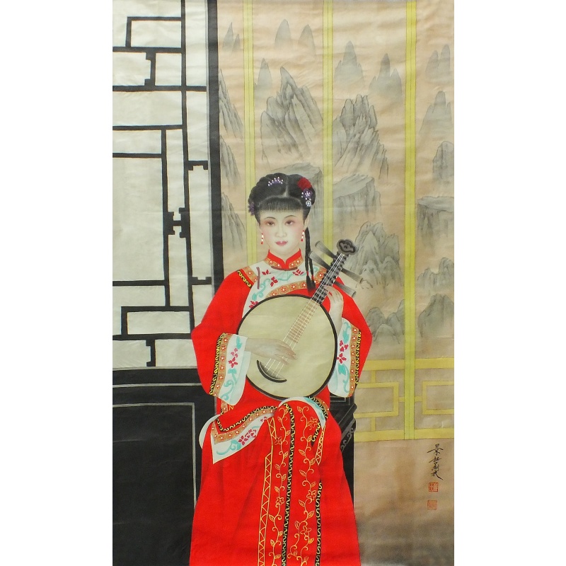 琵琶美女图 崔景哲（款）2186