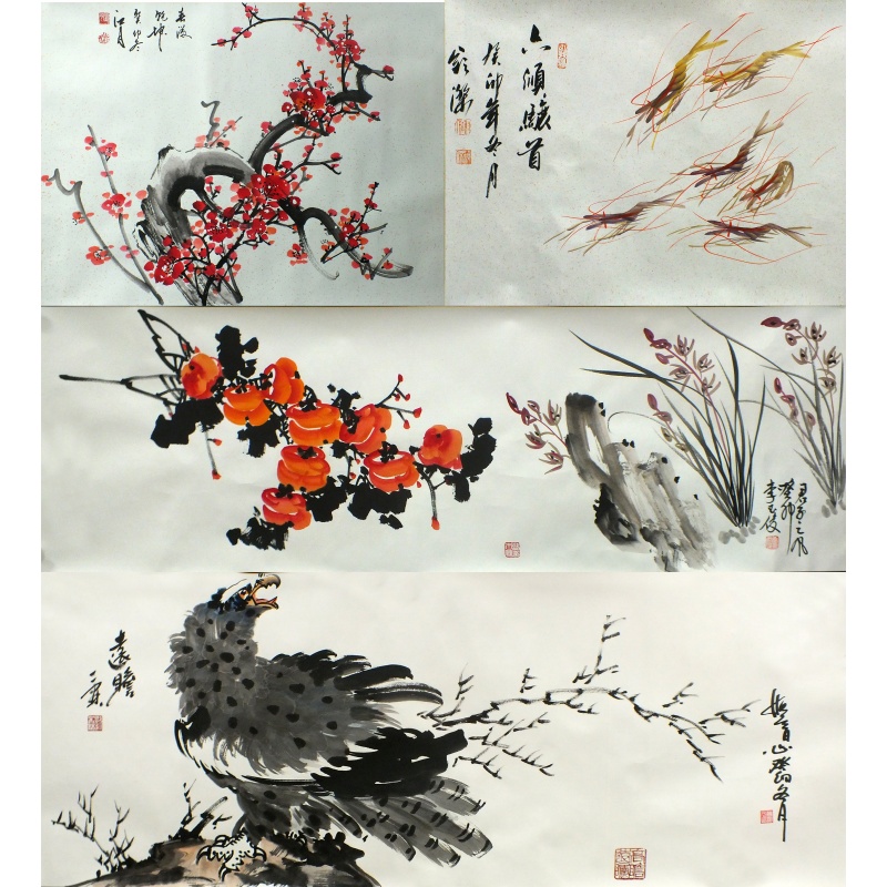 合作画卷  张长宽、李玉俊、高帆、刘一霖、谢颖杰（款）   0667
