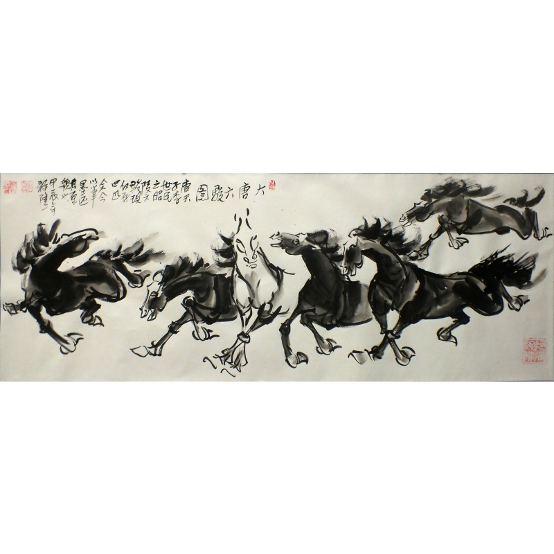 大唐六骏图  释隆一（款）  1414