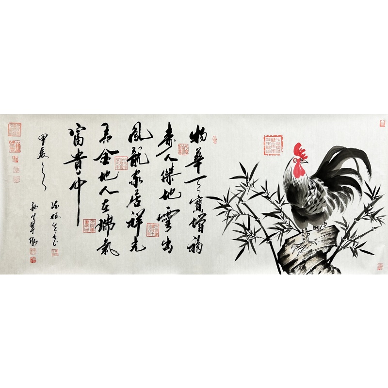 雄鸡唱晓 陈根生、孙中翠（款）1130