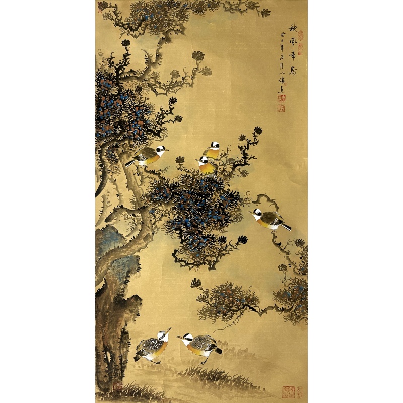秋风啼鸟 朱以让（款）1229