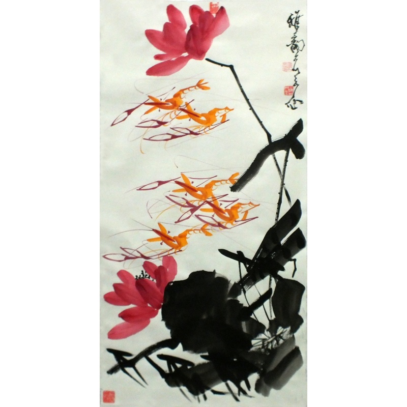 雅韵荷花虾 段百平（款） 1065