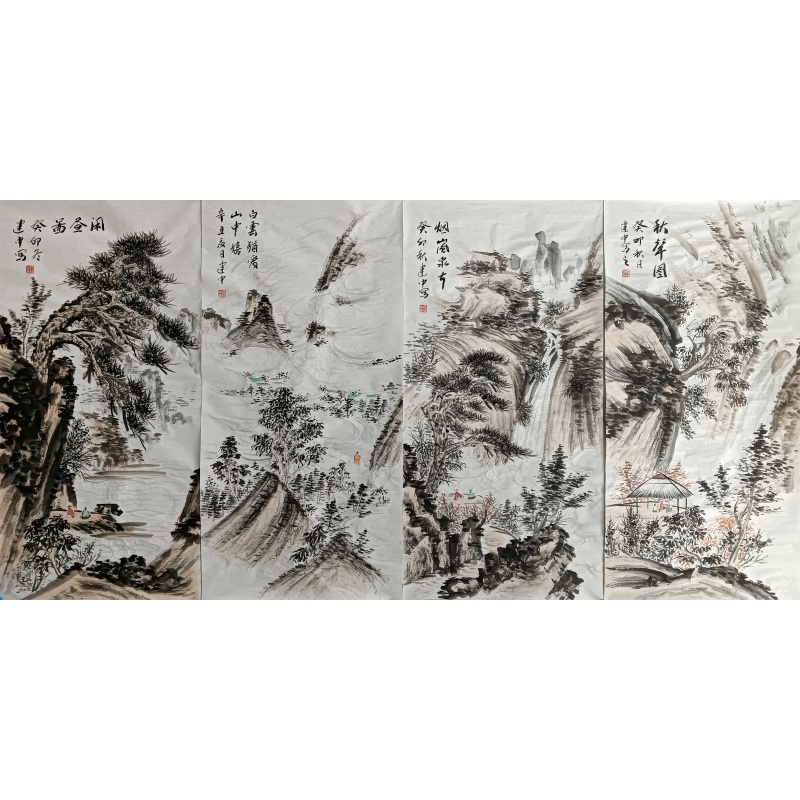 山水四条屏 822182