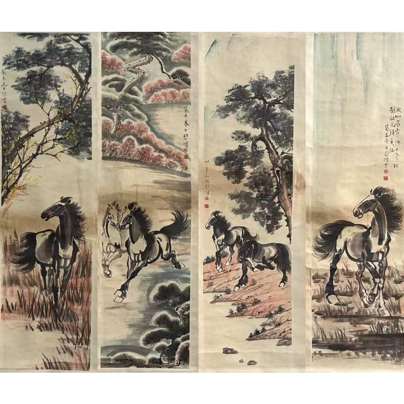 骏马四条屏830208