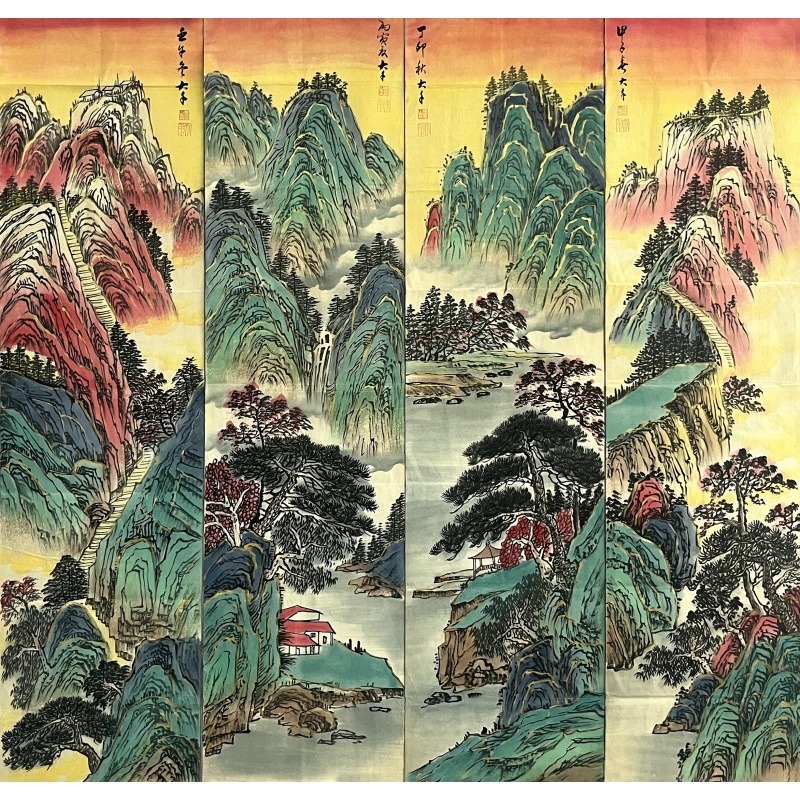 山水四条屏55164