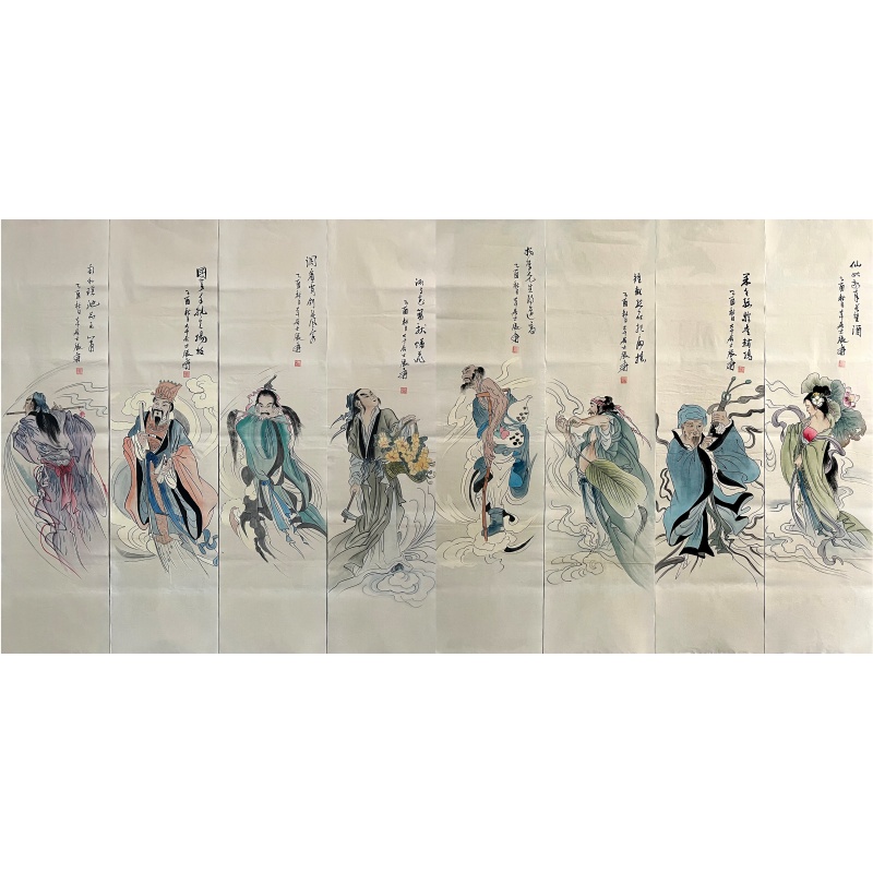 人物八条屏55941