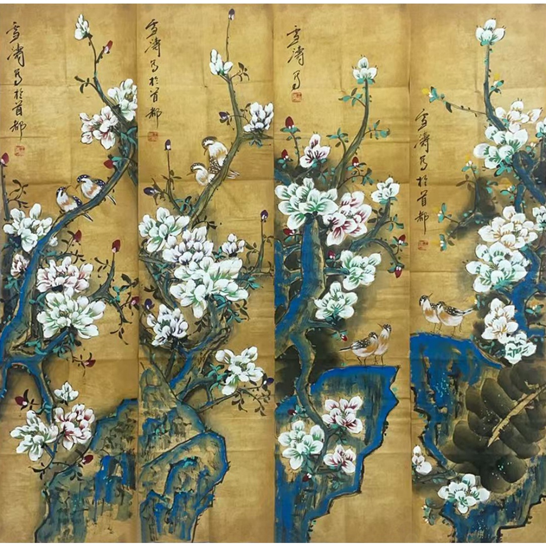 花鸟四条屏58493