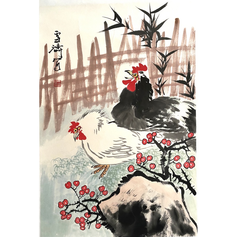 双鸡图55602