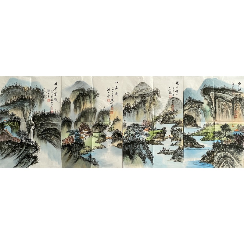 山水画四条屏56355
