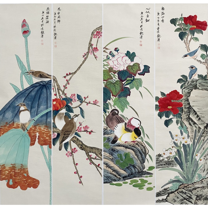 花鸟四条屏56065