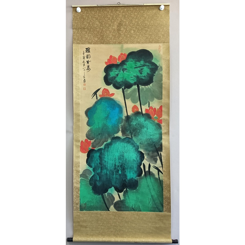 泼墨画、荷花 56769
