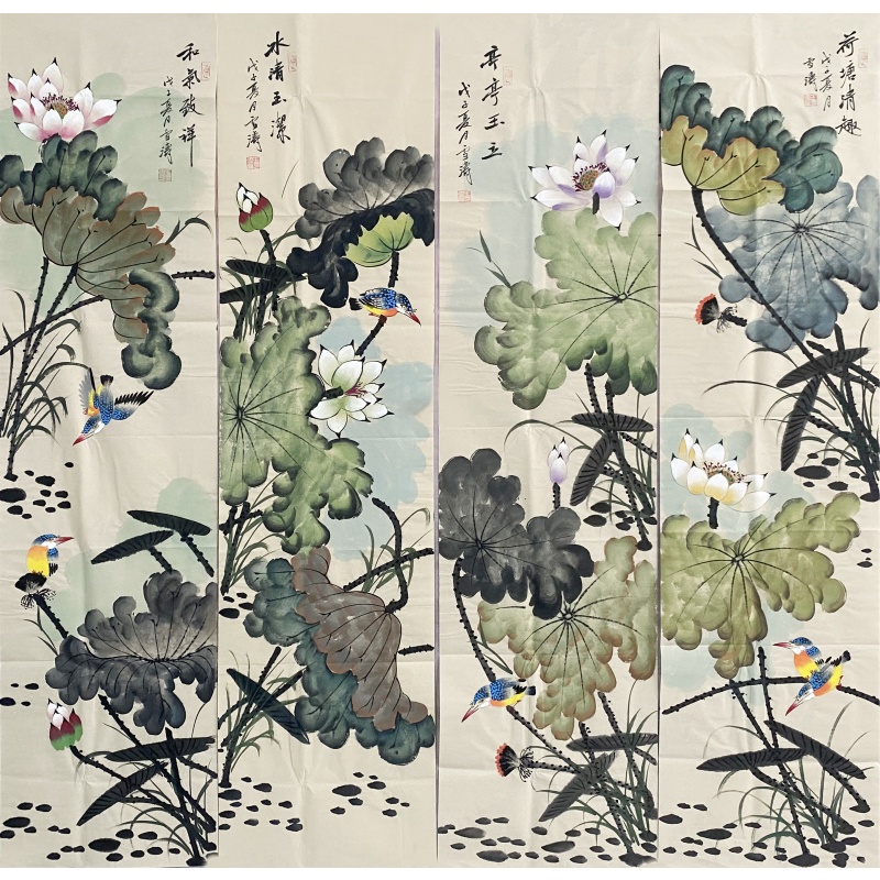 花鸟四条屏57397