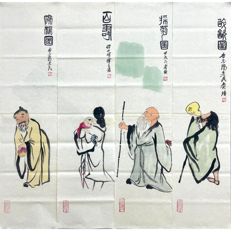 人物四条屏  58014