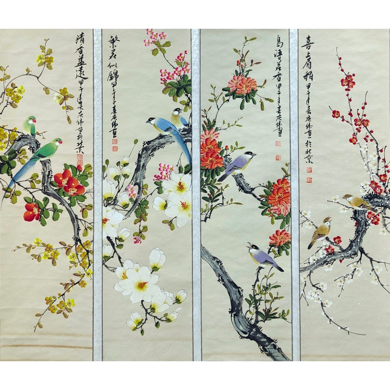 花鸟四条屏56964