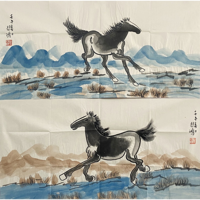 骏马双图57709