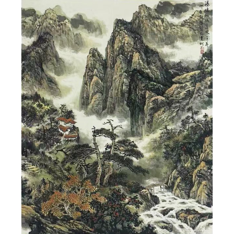 瀑鸣秋山  58605