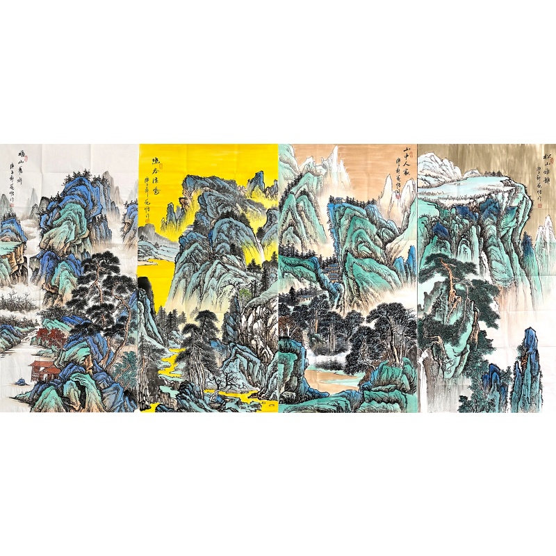 山水四条屏57843