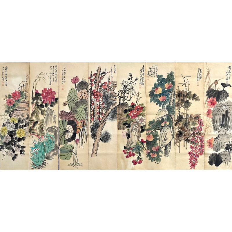 花卉八条屏56336