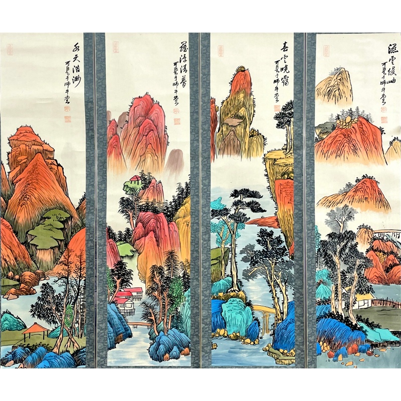 山水四条屏  56491