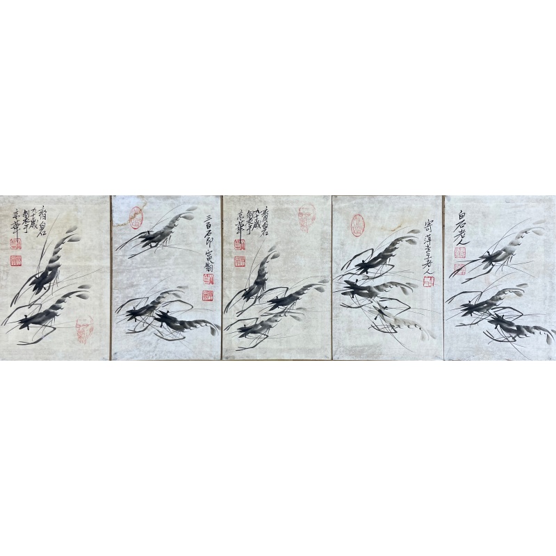 虾趣图五小幅  54219