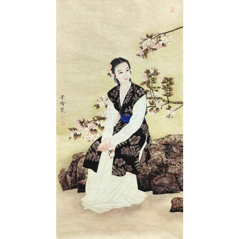 蓝色腰带美女图56541