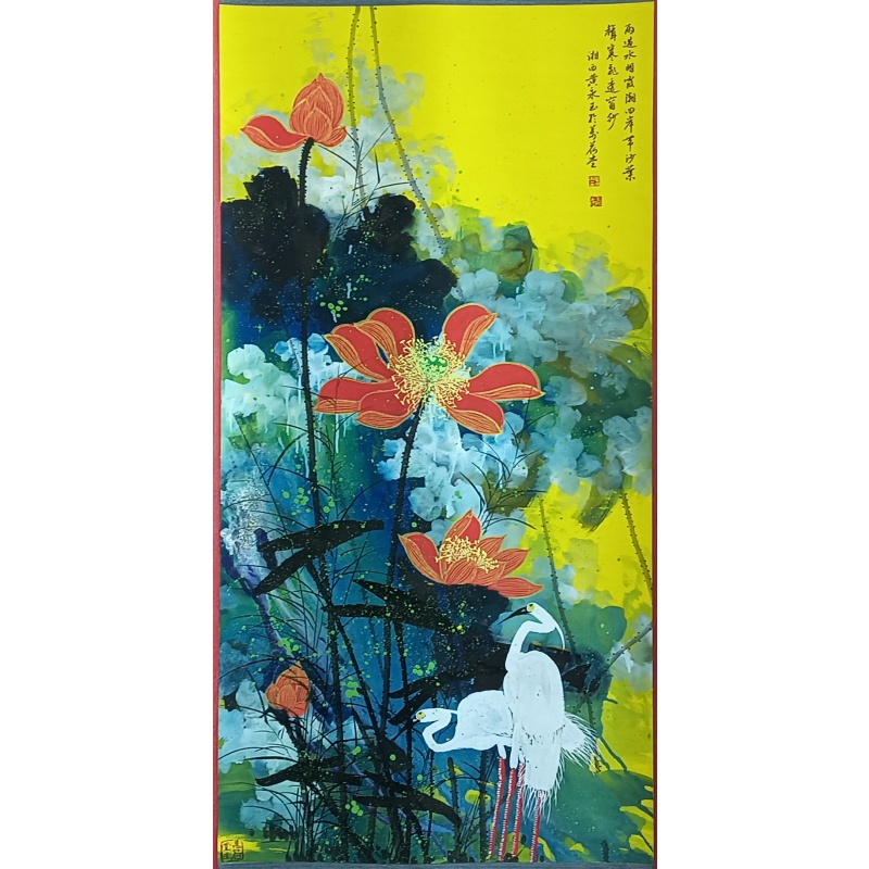 荷花双鹤 56410