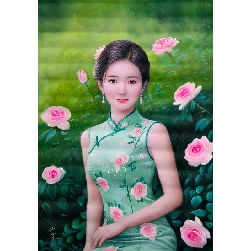 旗袍荷花女郎58434