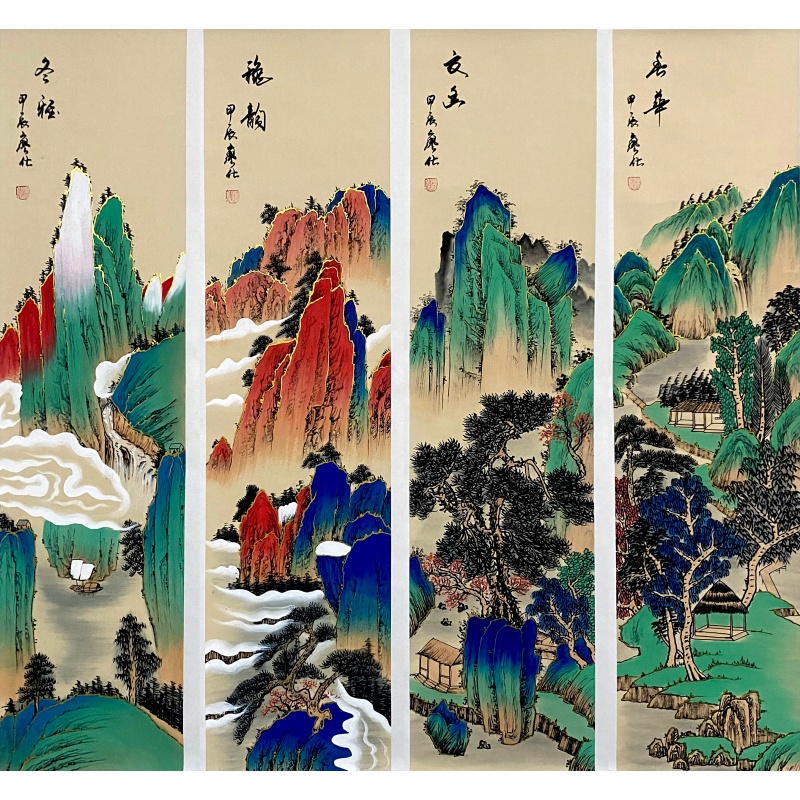山水四条屏56903