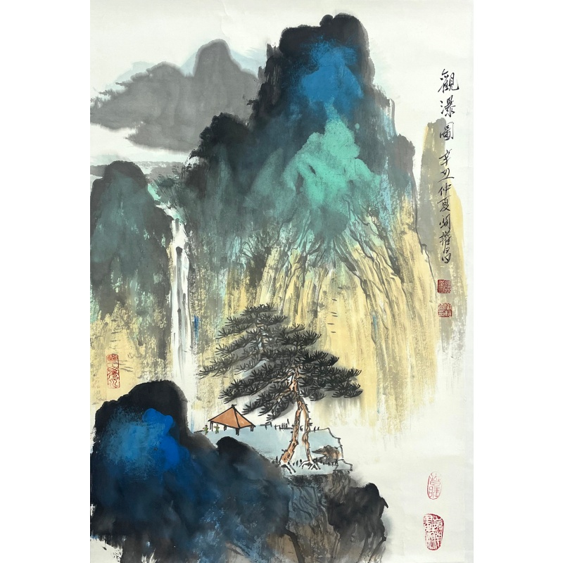瀑鸣秋山  57523