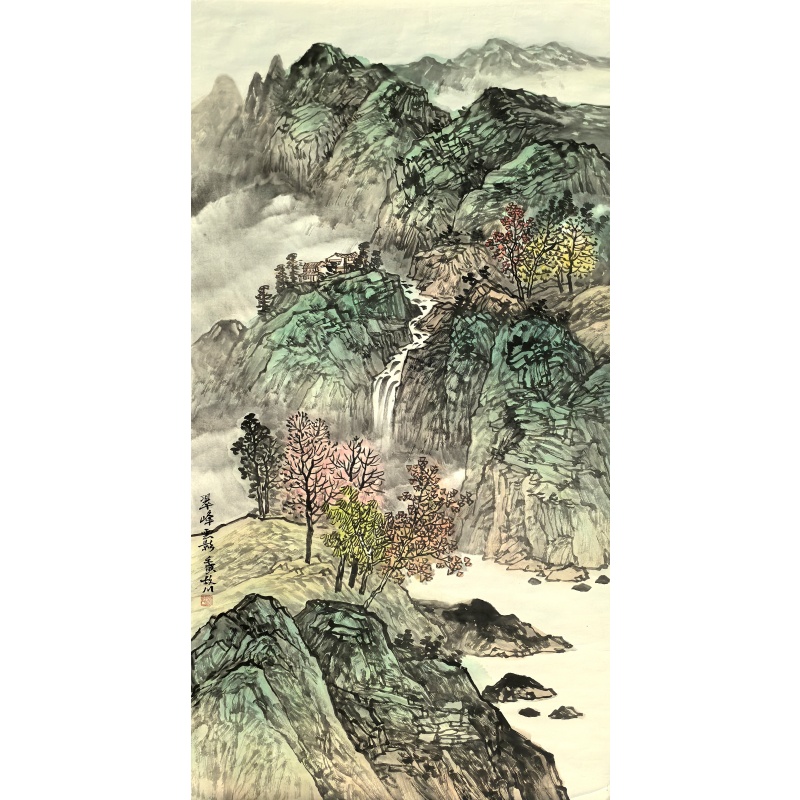 山水画1幅翠峰云影860078