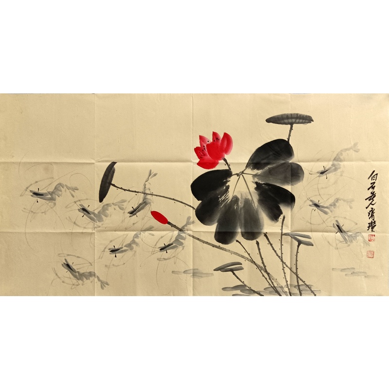 荷花九（龙）虾画卷 58030
