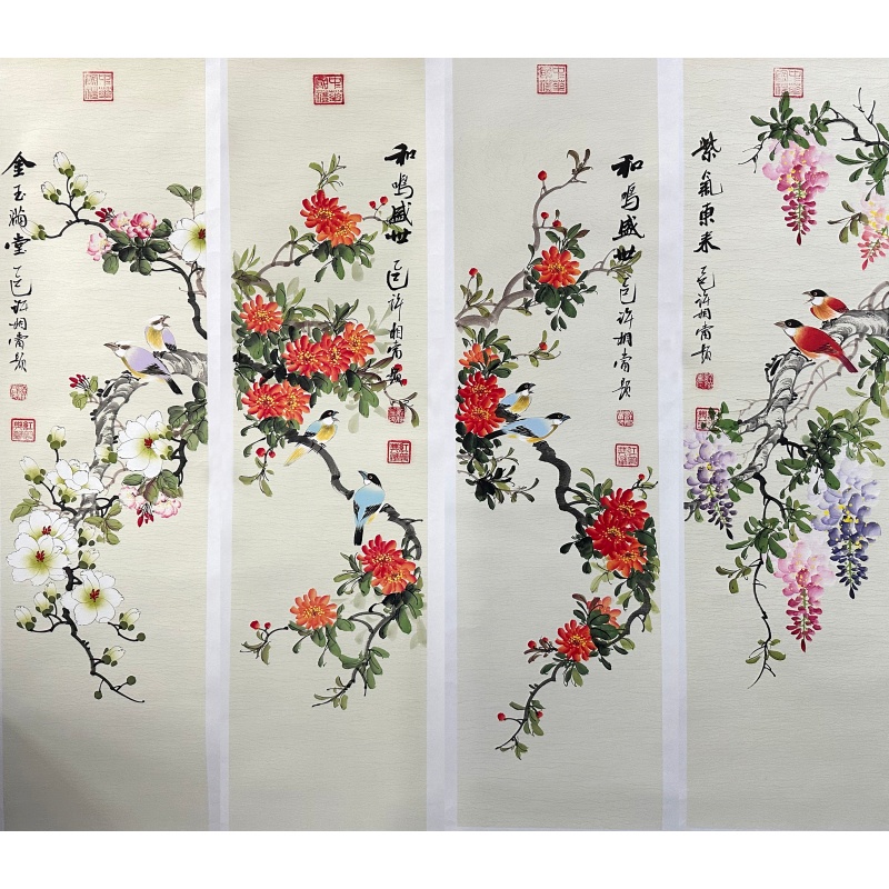 花鸟四条屏58015