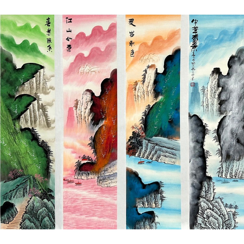 中华盛景图四条屏860088