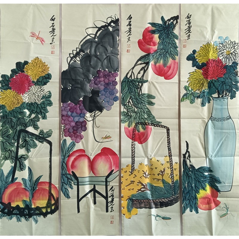 寿桃四条屏58178