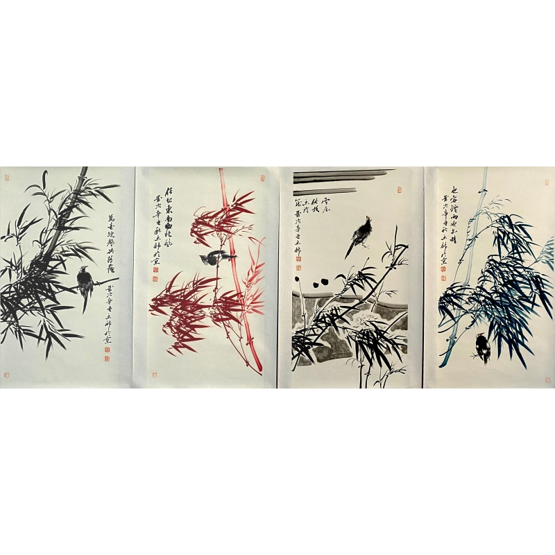 竹子四条屏56486