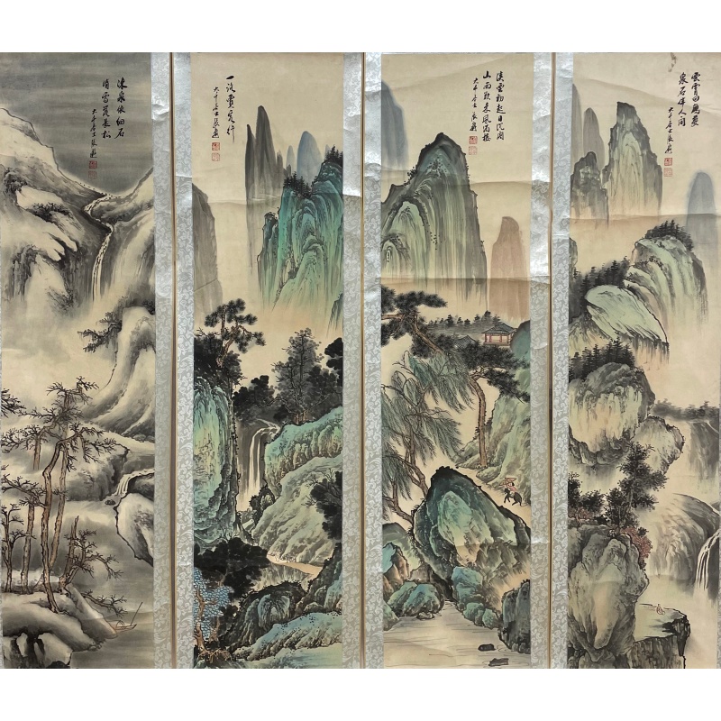 山水四条屏  583250