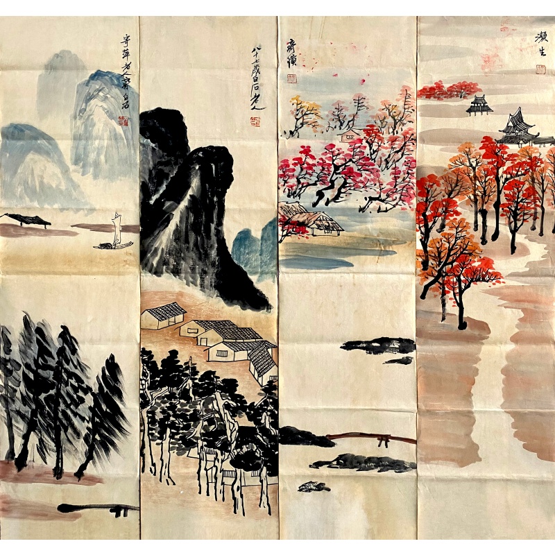 山水四条屏59083