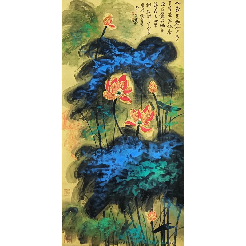 泼彩荷花图58110